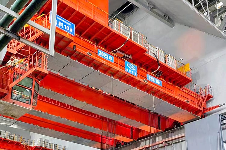 metallurgical casting cranes red